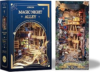 Mkitnvy Kit de bricolage Book Nook - Maisons de poupée miniature - Maison de poupée - Avec protection contre la poussière - Kit miniature pour adultes et adolescents - Puzzle en bois 3D - Art Model