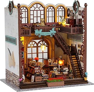 Book Nook Bibliothèque Book Nook en Bois, Kit DIY Miniature à Construire Maquette 3D Serre Livre, Décoration pour Étagère Bibliothèques, Cadeau Créatif - Bibliothèque de Livres Anciens(Magic 1)