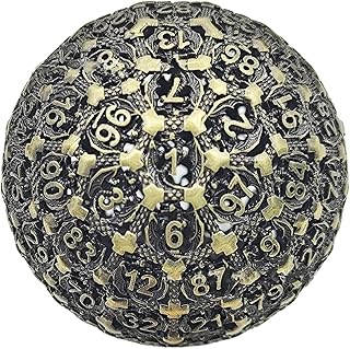 Matrice de Jeu polyédrique – Dés à Cent Faces, orbe en métal Solide, Motif numérique Complexe, artefact de Collection décoratif, Conception de gravée Robuste | pour Board Adventures Jeu de rôl